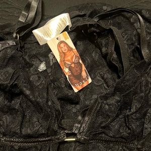 Brand new with tags, black lingerie with thong set. Size 14-16